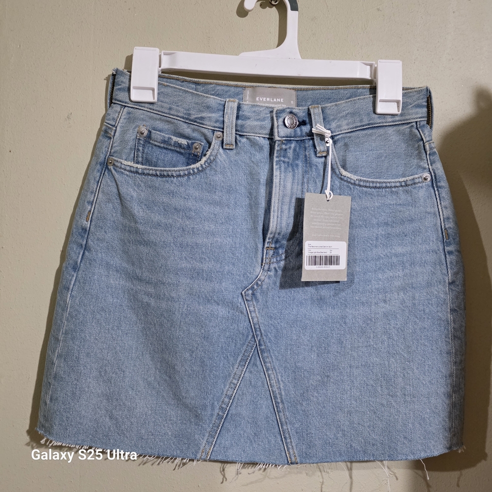 Everlane Women's Denim Mini Skirt in Light Blue